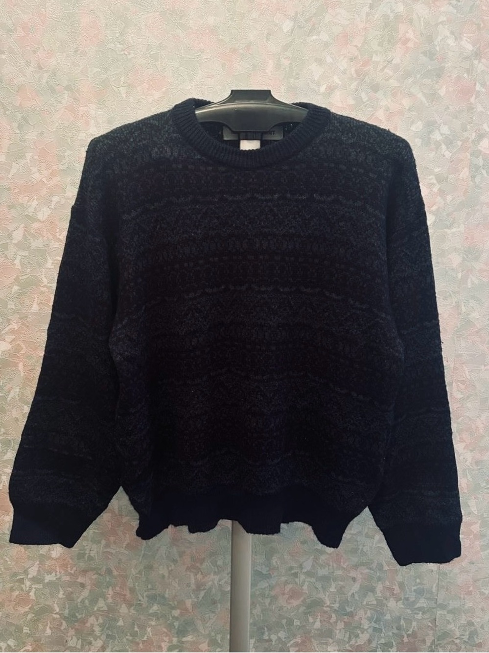 Comme des Garcons Men's Navy Textured Crewneck Sweater